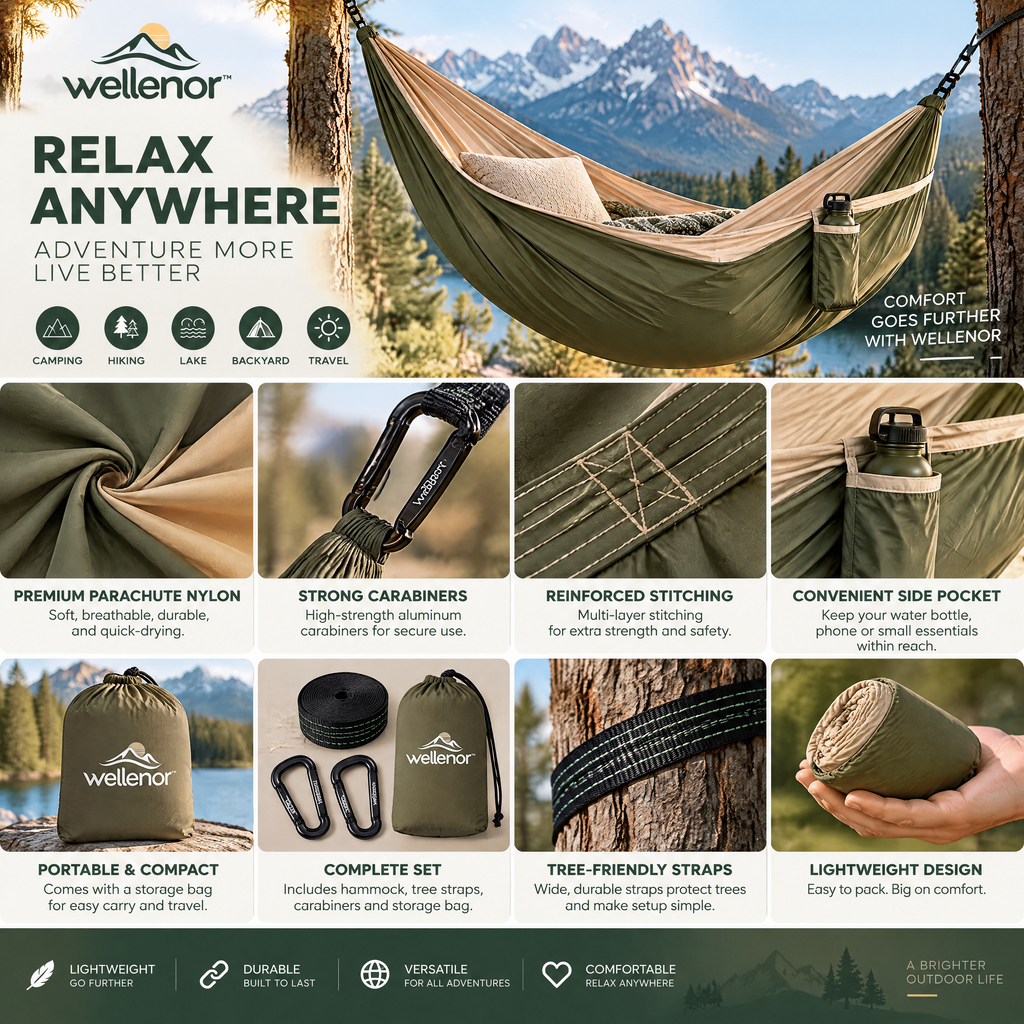 wellenor™ Portable Camping Hammock