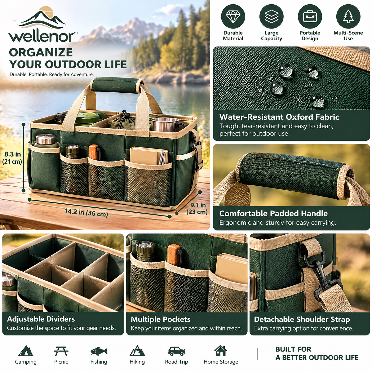 wellenor™ Portable Camping Organizer