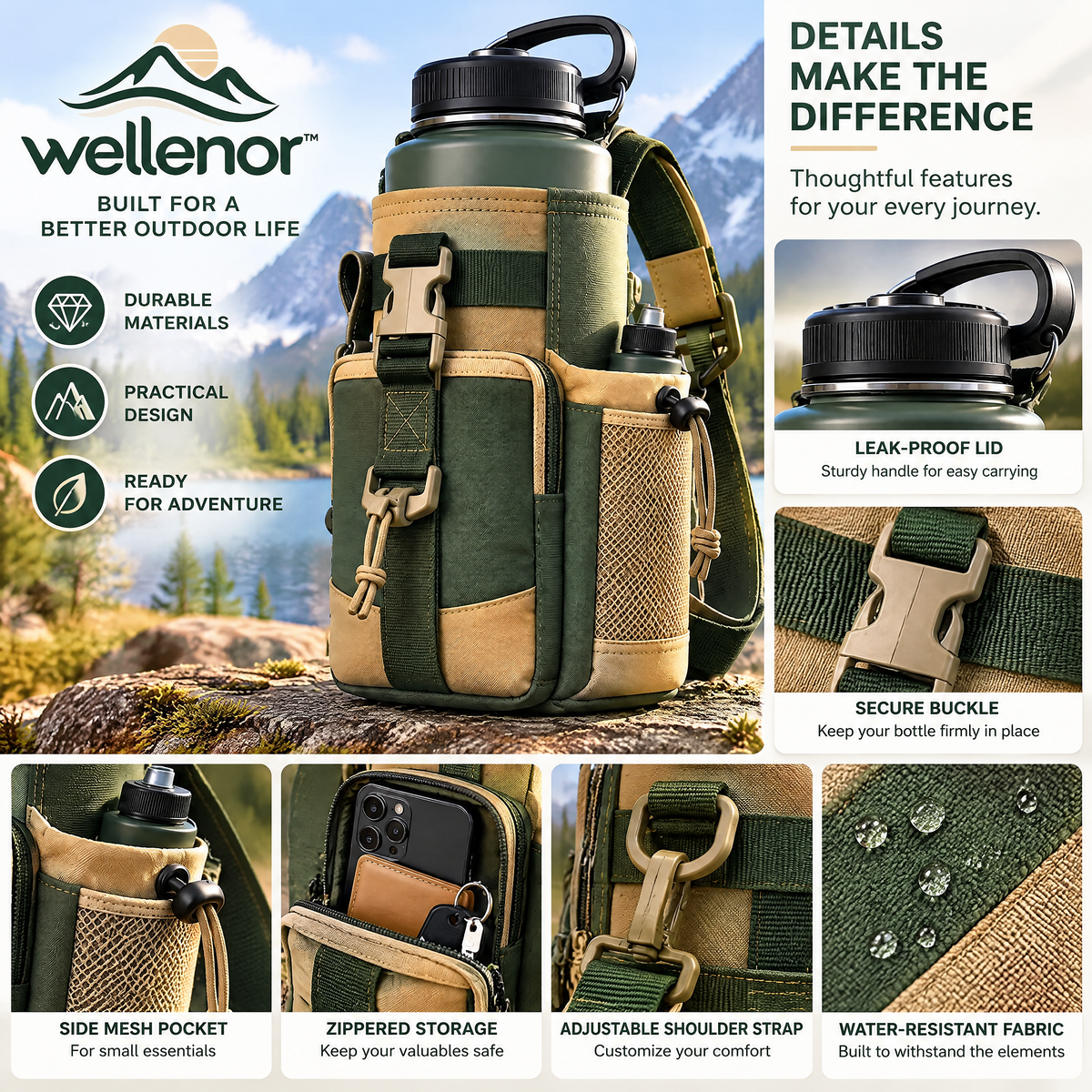 wellenor™ Portable Bottle Organizer